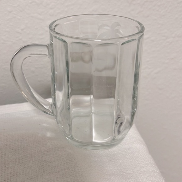 5/$25 Gold-lined letters LV Beveled & etched vintage mug Palm trees & Sunset - Picture 3 of 5